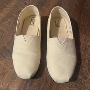 TOMS Beige Canvas Slip-Ons